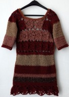 Tunika nowa częściowo patchworkowa szydełkowa Rozmiar 34 / 38