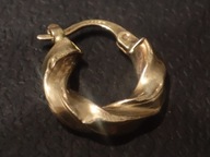 Kolczyk kółko kreolka kręcony dmuchany 1,4 cm 14 mm pr. 585 14K piercing