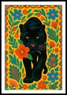 A2 KOLOROWY OBRAZ PLAKAT Z KOTEM, DZIKI KOT CZARNA PANTERA