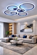 Kryształowa Lampa Sufitowa Żyrandol LED Funkcja Zmiany KOLORÓW 6-RINGOWA