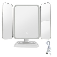 Lusterko kosmetyczne LED podświetlane powiększające 3 barwy światła