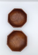 2 Miseczki z drewna do przekąsek - bardzo ładna 14,5cm - śliczne