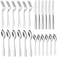 Zestaw sztućców 24-elementowy stal nierdzewna matowa dla 6 osób