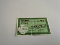 100 lire; czek banku z Bolzano 1977