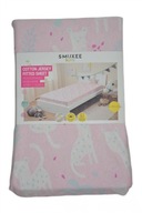 Carbotex prześcieradło bawełniane jersey z gumką 90x200 róż wzorki lamy