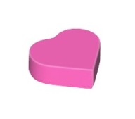 LEGO Tile 1x1 - Serce- 39739 - Dark Pink - 12 sztuk