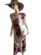 TERESA KOPIAS sukienka dzianinowa kwiaty 36/ 38