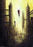 Akwarela "Poranek w mieście" RN