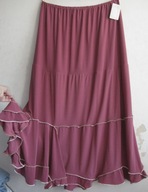 Spódnica cyklamenowy róż cienka dzianina długa r 46/56