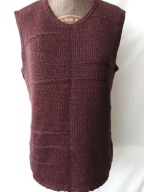 Bezrękawnik ciemnobrązowy z przeszyciami - L