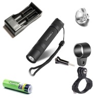 ZESTAW LATARKA NA ROWER CONVOY S2+ 18650, kolimator ładowarka, uchwyt GoPro