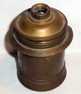 Mosiężna/mosiądzowana oprawka starej lampy .