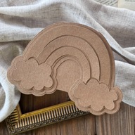 Zestaw baza kraft tęcza + 3 wzorniki – handmade – baza do kartki