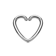Stalowy kolczyk do ucha serce, rozginane serduszko 1,2/10 mm