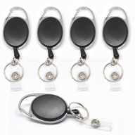 5X SKI-PASS BRELOK NA INDENTYFIKATOR Z KARABIŃCZYKIEM KÓŁECZKO KLIPS CZARNY