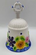 Dzwonek z porcelany - piękne kwiaty kolekcjonerski- Bytów - duży 14,5cm