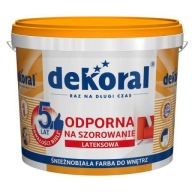 Dekoral Akrylit W Farba lateksowa ODPORNA NA SZOROWANIE biała 5L