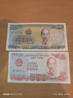 Banknoty 1500 Dong Wietnam dwa banknoty