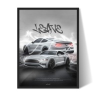 Plakat Ford Mustang w ramce 30x40 cm obraz samochodu dekoracja wnętrza