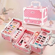 ZESTAW DO MAKIJAŻU DLA DZIECI RÓŻOWY KUFEREK KOSMETYCZNY DLA DZIEWCZYNKI