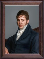 Obraz Józef Bożek portret w drewnianej ramie ze szkłem