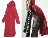 HERRLICHER LAURENA MARKOWY PŁASZCZ DAMSKI CZERWONY PIKOWANY KAPTUR S / M