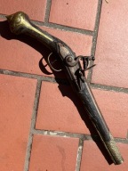 Stary Pistolet Skałkowy XIX w. sprawny technicznie kompletny