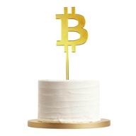 Topper Bitcoin na Tort BTC Kryptowaluty Dekoracja Ozdoba