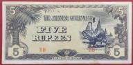 BIRMA 5 RUPEES !!! JAPOŃSKA OKUPACJA !!!