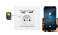GNIAZDKO SIECIOWE Z USB PODSŁUCH GSM SIM ALARM ODDZWANIA 2,1A 230V