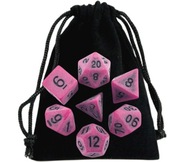 Zestaw Kości RPG + sakiewka Warhammer DnD 7 Sztuk Czerwone