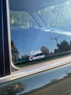 Naklejka na samochód CASH CLEANER 2SZT! Czarne 5x8cm BUDDA