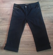 Jeans 34 OSIKA czarne bawełna z elastanem nogawki 3/4 z mankietem