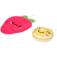 RĘKAWICA Kąpielowa+ MYJKA - GĄBKA do Kąpieli ZESTAW 2 szt Truskawka Cytryna