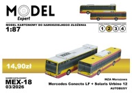 Mercedes Conecto LF + Solaris Urbino 12 MZA Warszawa - Model kartonowy