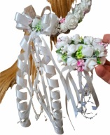 WIANEK KOMUNIJNY ŚLICZNY JAK ŻYWY Z OZDOBĄ ŚWIECY