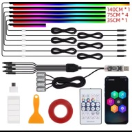 AMBIENT LIGHT LED RGB OŚWIETLENIE WNĘTRZA AUTA 10w1 *Zapalniczka*