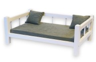 Kanapa sofa dla małego pieska białe drewniane łóżko z imieniem leżanka M 60