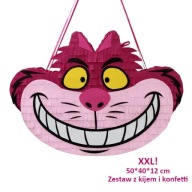 Piniata Kot z Cheshire | Alicja w krainie czarów.XXL. Zestaw z kijem.