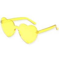 Okulary w Kształcie SERCA Żółte SERCE Przeciwsłoneczne Fotobudka do Zdjęć