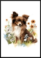 A2 PLAKAT PIES W KWIATACH RASA CHIHUAHUA 1