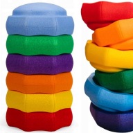 ZESTAW 6 KRĄŻKÓW KAMIENI SENSORYCZNYCH DO ZABAW RUCHOWYCH NAUKA RÓWNOWAGI