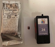 Tusz Lexmark 24 Lexmark 24A trójkolorowy ORYGINAŁ WAGA 34 GRAM