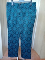 spodnie dżins materiał wzorek bonprix 48 proste ze średnim stanem strecz