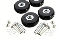 Zestaw 4 kół do walizek 50×18 mm, łatwy montaż, czarne