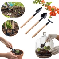 NARZĘDZIA OGRODOWE ZESTAW AKCESORII 3 SZT GRABIE ŁOPATKA SZPADEL DO ROŚLIN