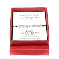 Bransoletka kamienie naturalne Agat Koronkowy Czakra Gardła Ukojenie
