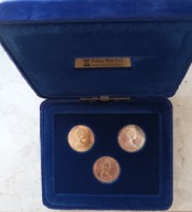 WYSPA MAN - ZESTAW 1 FUNT 1979 AA, BB, D - srebro + virenium etui