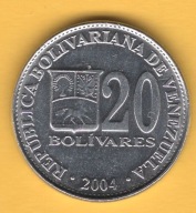 (1WE22) Wenezuela 20 boliwarów, 2004