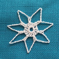 gwiazdka/ śnieżynka 6 cm, kol. biały